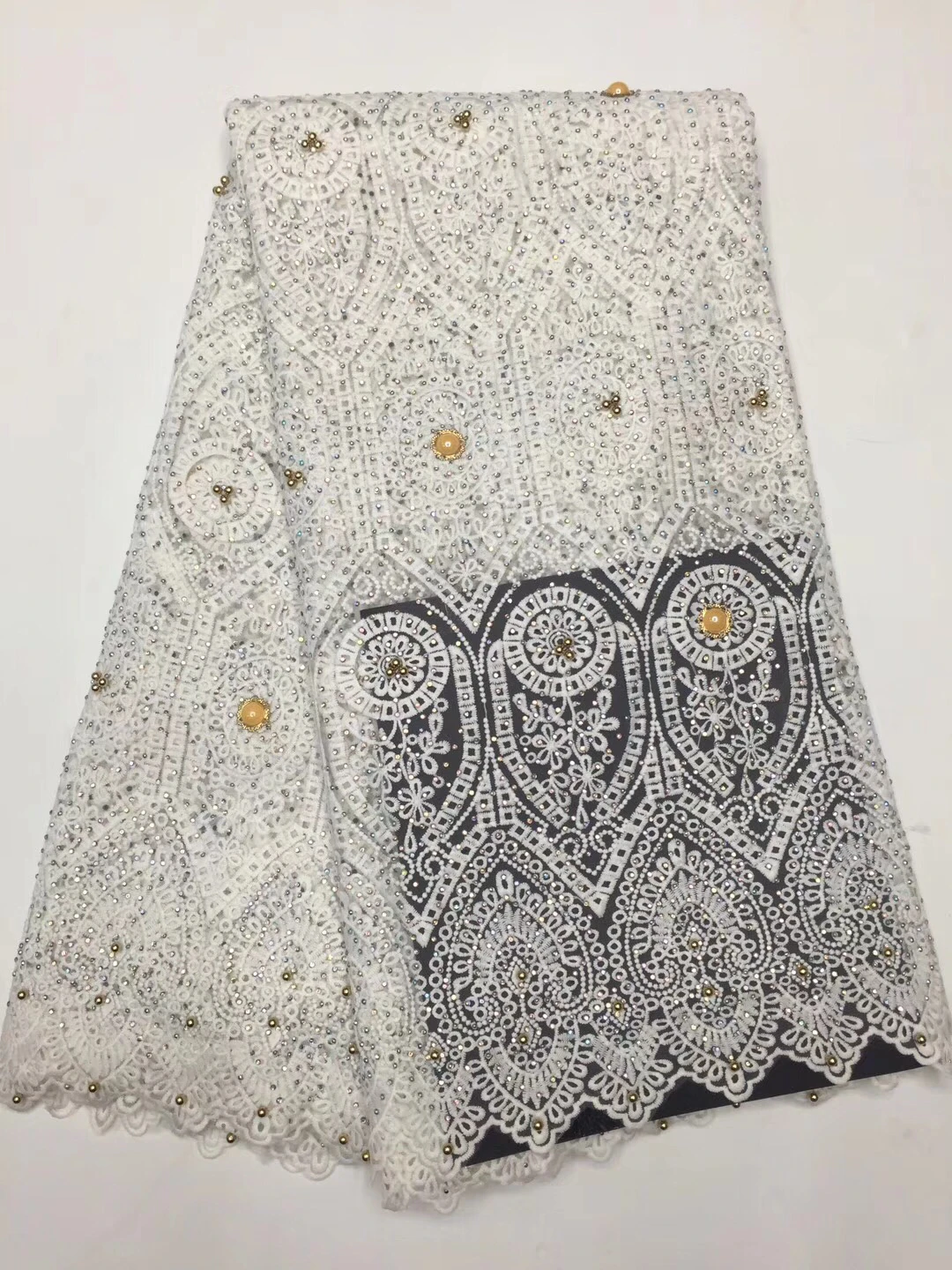 

Best selling French stone lace new black African lace fabric party dress chiffon mesh lace fabric for the wedding DJ2271