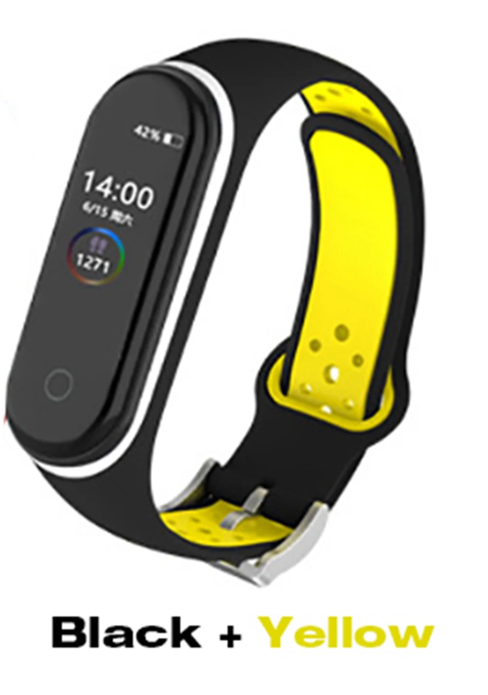 Style 1 black yellow Браслет для xiaomi mi Band 3 4 спортивный ремешок часы силиконовый ремешок для xiaomi mi band 4 3 Correa браслет mi band 4 3 ремешок - Цвет: Style 1 black yellow