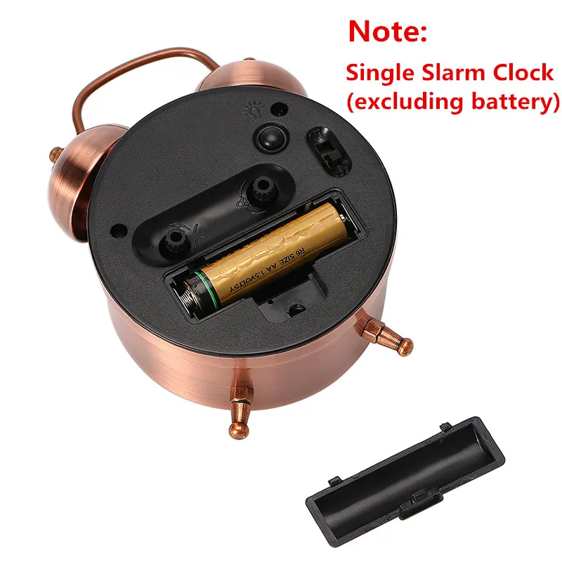 

Hot Sale Fashion retro alarm clock antique bronze round clock Dual Bell Loud Alarm Clock Bedside Night Light Home Decors Gift