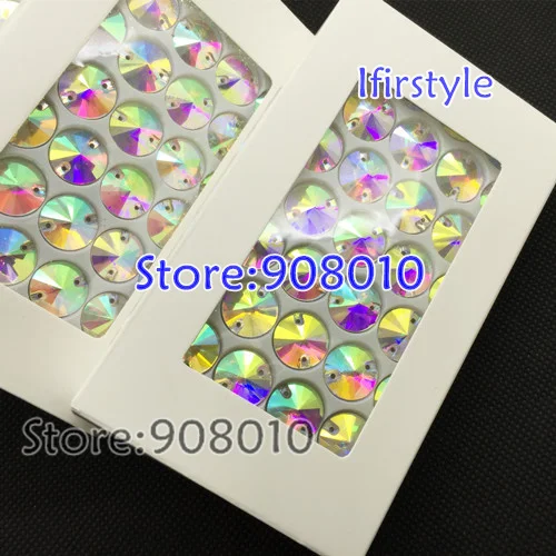 TopStone пришить Стекло Кристалл Круглый Rivoli камень кристально чистый AB 8 мм 10 12 14 16 18 |