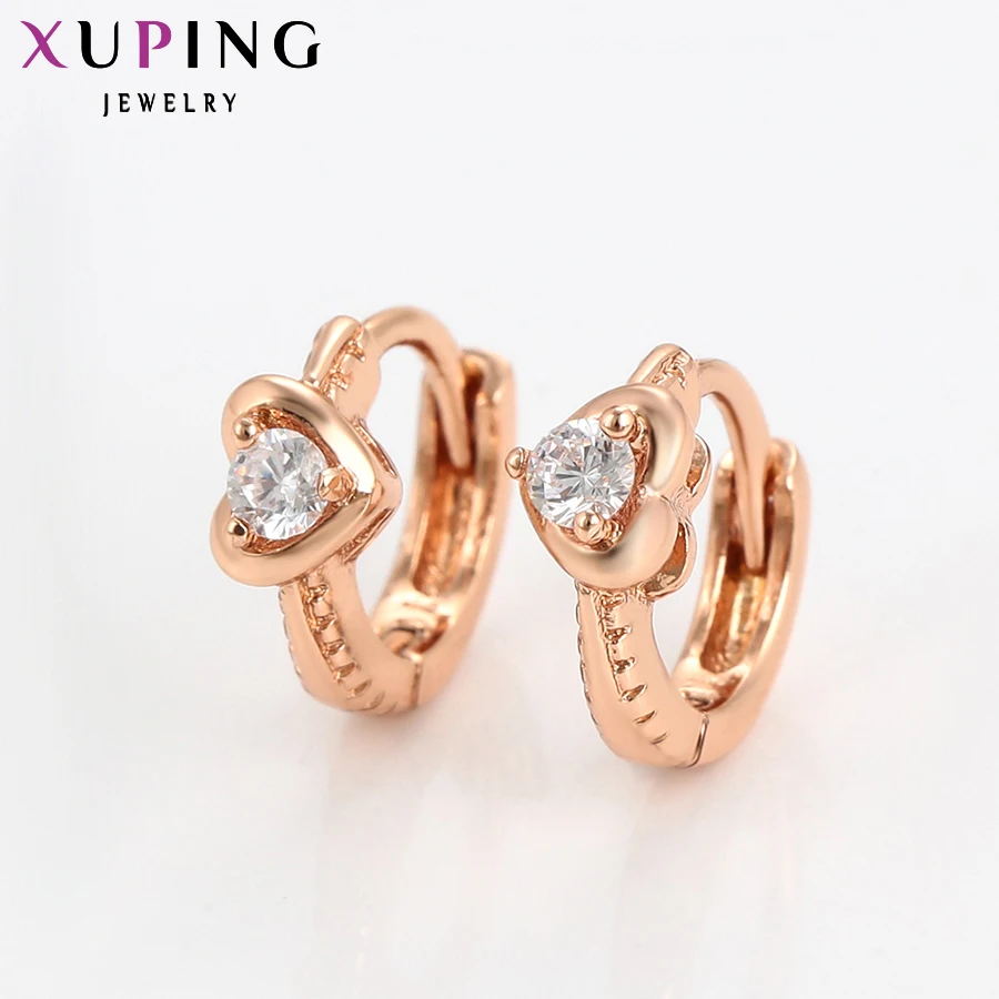 Ювелирные серьги Xuping обручи покрытые розовым золотом модные очаровательные
