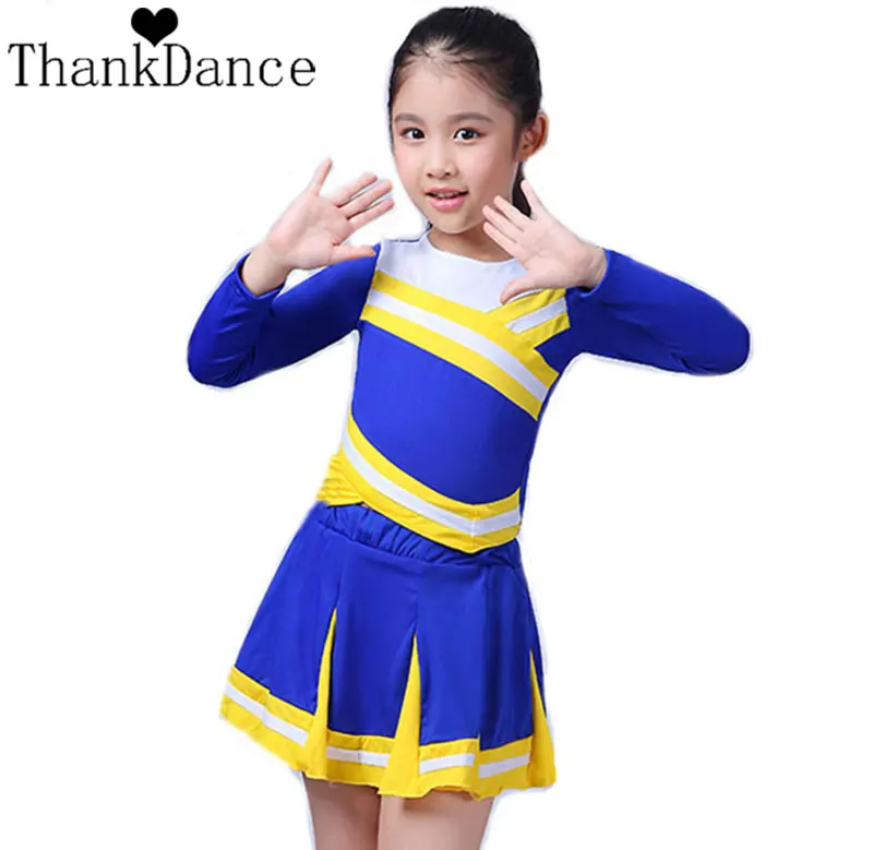 

long Sleeve Children Classs Calisthenics Suit Girl School Uniforms Set Kid Girls Student Competition Suit Girl Cheerleader Suits