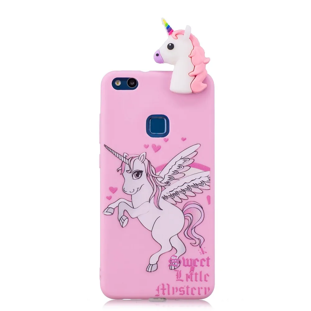 Unicorn Для HUAWEI Mate10 Pro 20 Lite милые 3D мультяшный чехол для P Smart P10 P20 P30 Nova4e P8 P9 Y5 Prime и рисунком милой панды крышка - Цвет: Unicorn