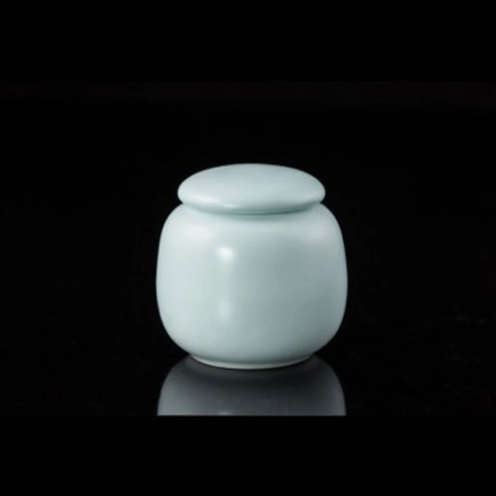 Blue Airtight 30g Matcha Caddy Porcelain Mini Tea Empty Storage canister Powder Can Sugar China Jar Decoration |