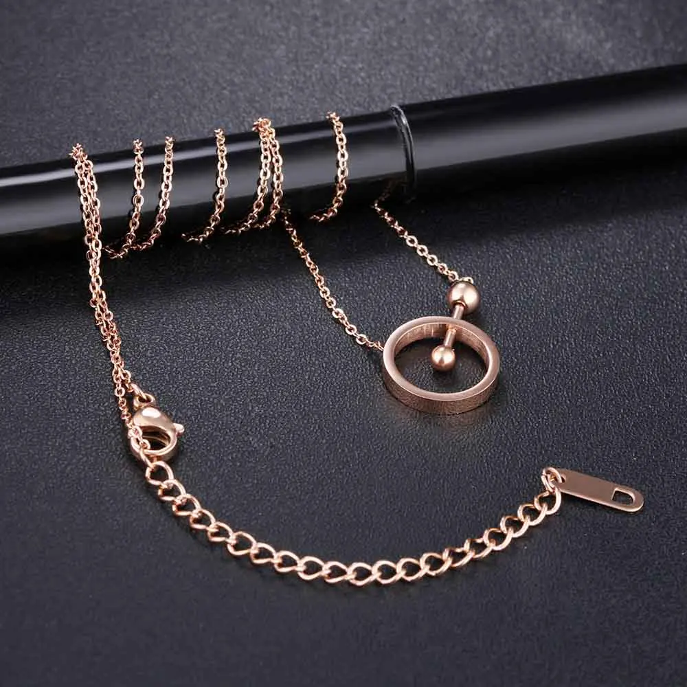 Женское Ожерелье из титановой стали под розовое золото|ball necklace|rose goldrose gold chain |