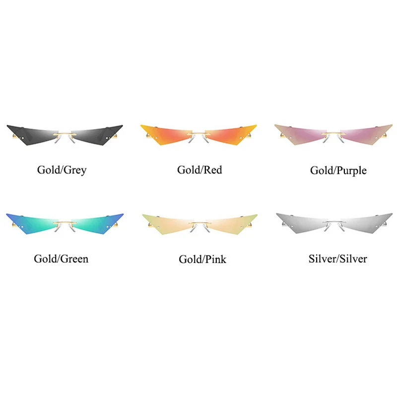 

ALOZ MICC Fashion Women Rimless Cat eye Sunglasses Men Women Hot Trend Outdoors Sun glasses For Women UV400 Q695