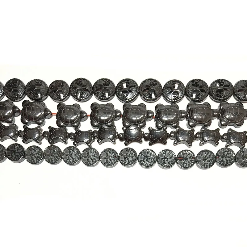 Бусины Из Натурального Гематита Noter для изготовления ювелирных изделий черные