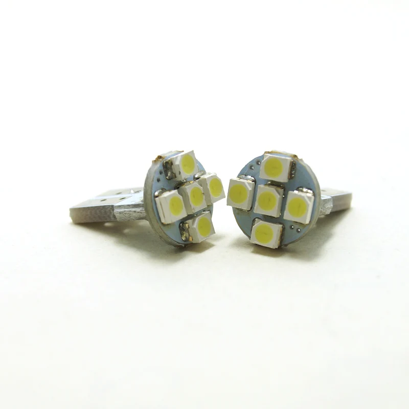 LEEWA 50 шт. 12 в пост. Тока T10/194/168 клиновидная 1 Вт 1210 5SMD Светодиодная лампа белого