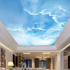 Голубое небо белые облака Солнечный свет 3D фото обои домашний декор Ресторан гостиная спальня потолочные обои настенная ткань