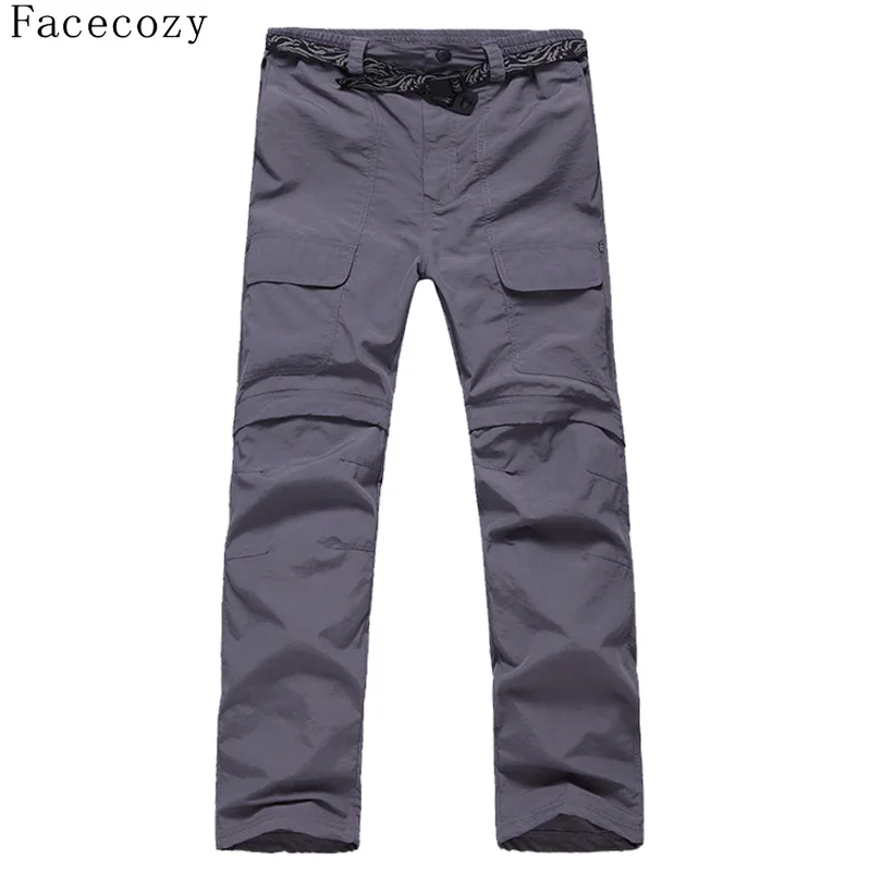 Facecozy, новинка, мужские летние быстросохнущие походные треккинговые брюки, мужские съемные походные брюки, уличные ультратонкие брюки для рыбалки