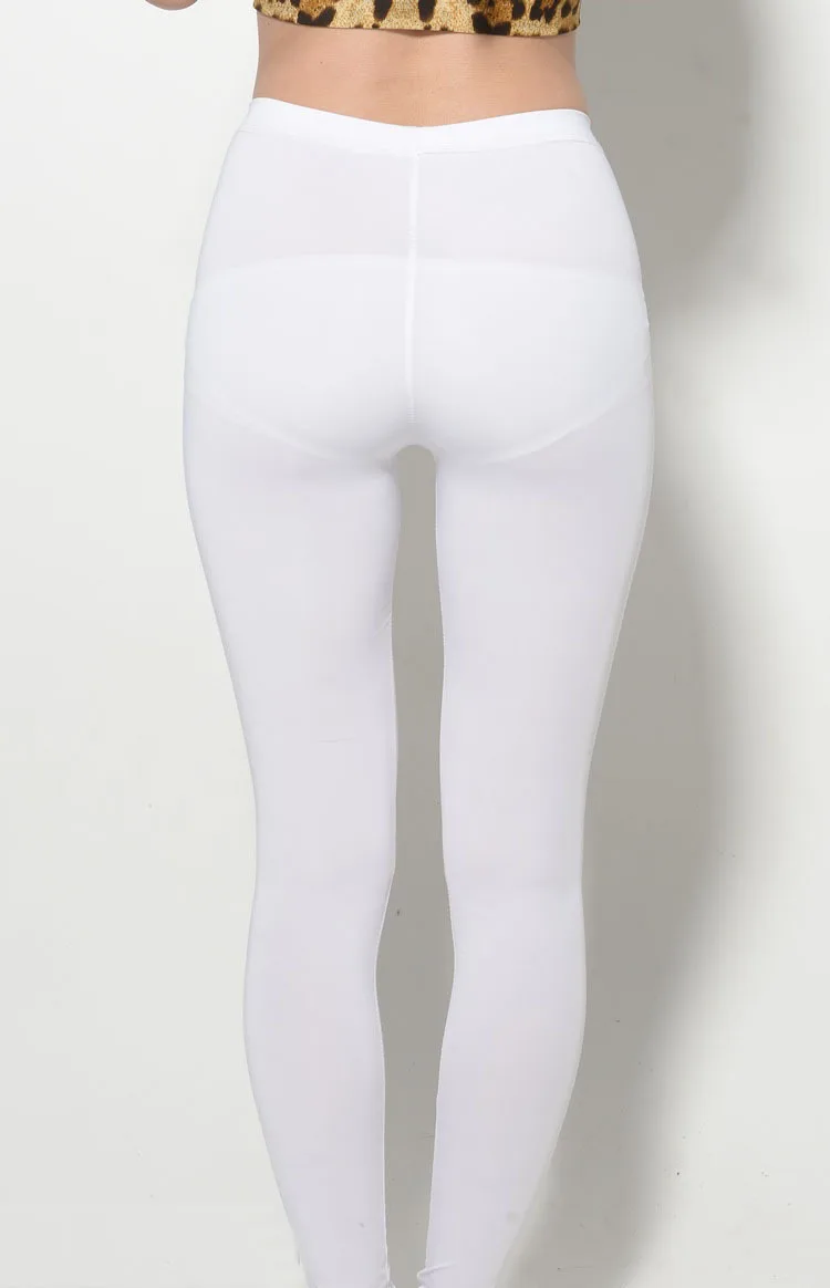 Женские сексуальные штаны леггинсы облегающие прозрачные белые|Утягивающие