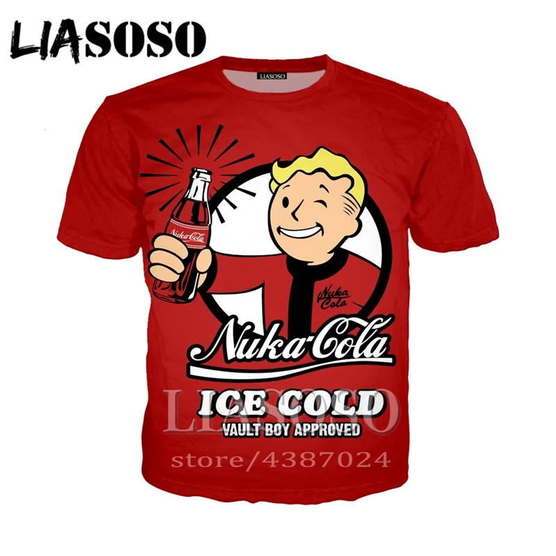 LIASOSO, новая игра, Fallout 4, 3d принт, футболка, мужская, женская, футболка, повседневная, короткий рукав, Harajuku, хип-хоп, футболки, топы, крутая футболка td451
