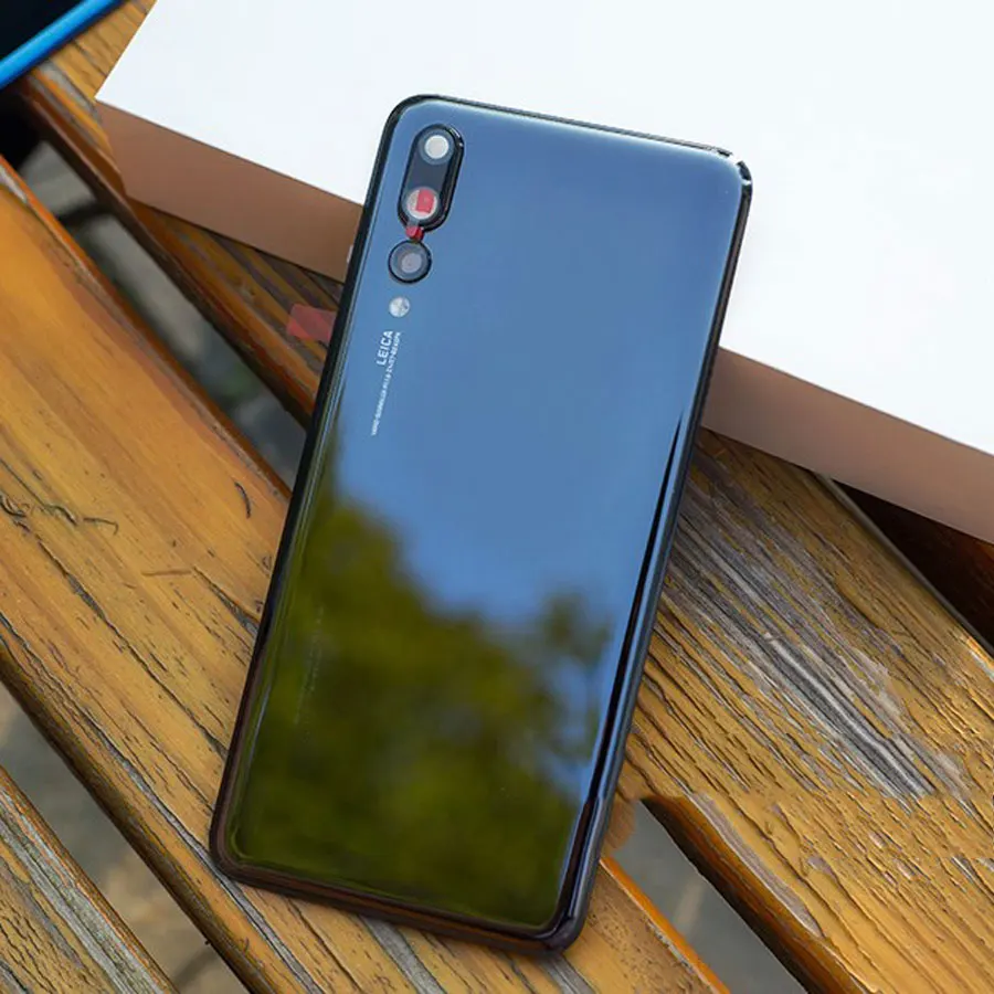 Black Оригинальное стекло для huawei P20 PRO Задняя крышка батареи задняя дверь Корпус чехол стеклянная панель Замена+ объектив камеры+ клей - Цвет: Black