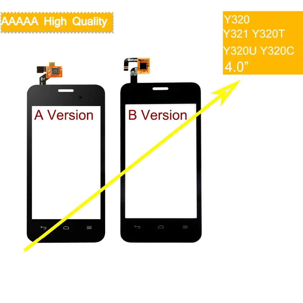 Для Huawei Ascend Y320 Y321 Y320T Y320U Y320C сенсорный экран Сенсорная панель дигитайзер передняя