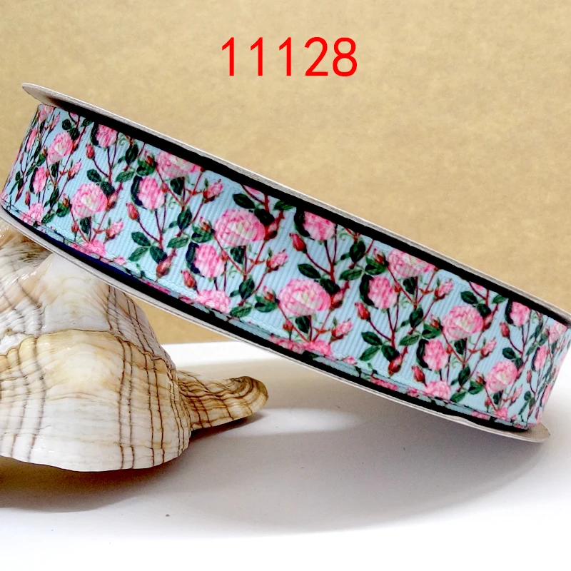 Бесплатная доставка 50 ярдов цветок лента печатается grosgrain ленты 11128 | Дом и сад