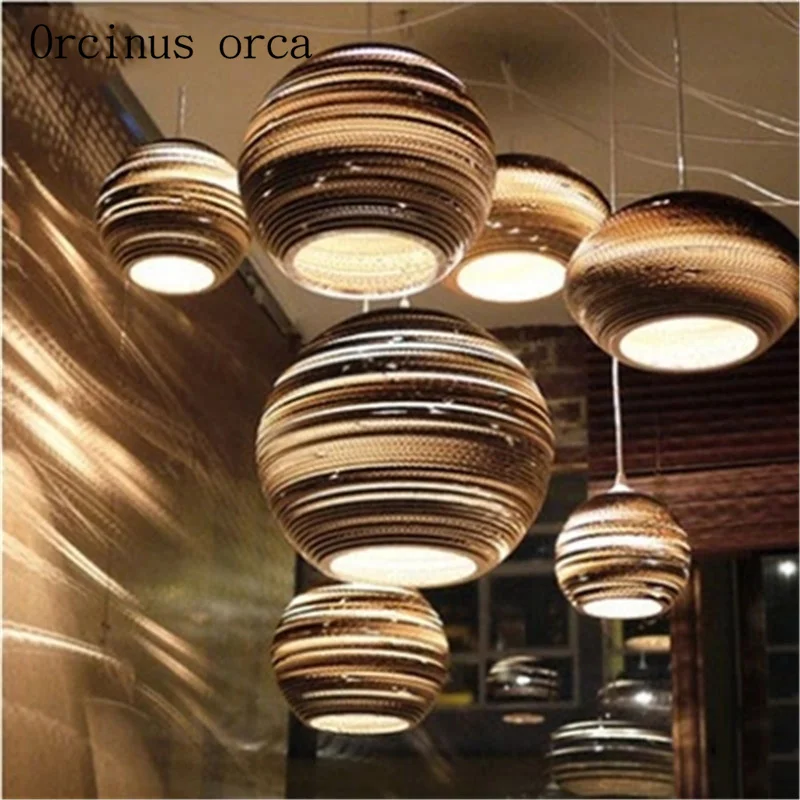 American retro pub corrugated paper coffee shop Nordic creative honeycomb bare single Chandelier