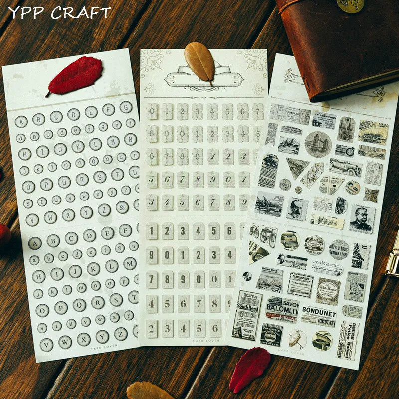 YPP CRAFT Number And Letters Decoration Self-adhesive Stickers for Scrapbooking Happy Planner/Card Making/Journaling Project | Дом и сад