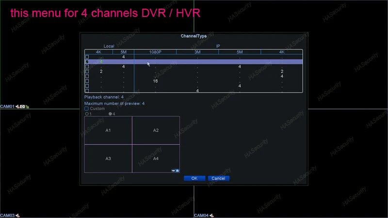 8.0MP 8MP 4K AHD 3840x2160 Гибридный DVR/NVR(8MP@ 8fps на канал) HVR/XVR/XVI