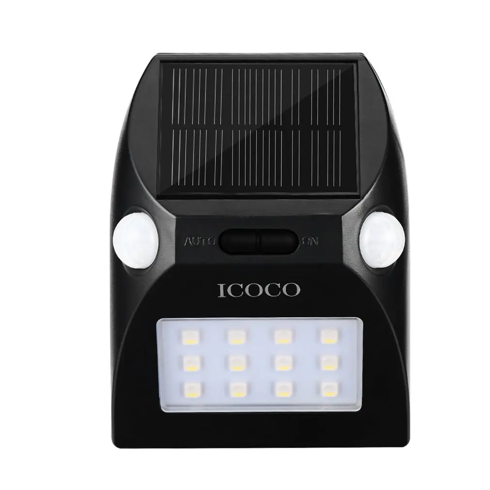 12LED Открытый датчик движения Солнечный свет 2 головки широкий угол дизайн с белый