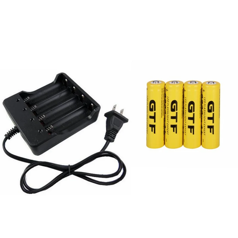 4 шт. литий ионные аккумуляторные батарейки 18650 3 7 в 9800 мАч|battery charger|rechargeable