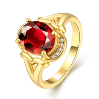 jewelry red womens yellow gold filled ring