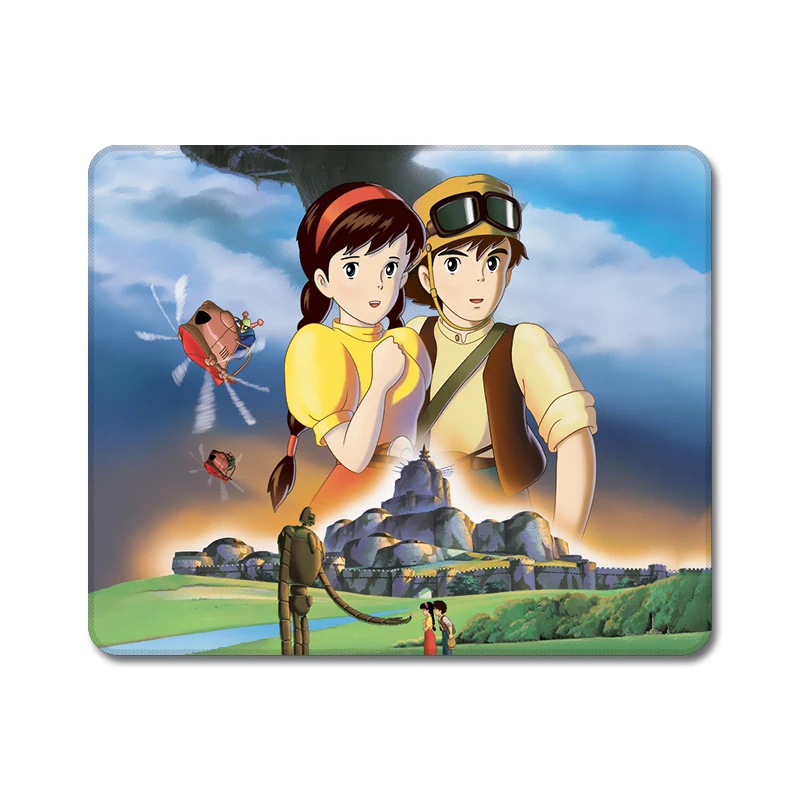 Hayao Miyazaki Castle In The Sky короткая футболка с героями из японского аниме «Натуральная Резина стол коврик для мыши для ноутбука компьютерный корпус Мышь коврик - Цвет: Синий