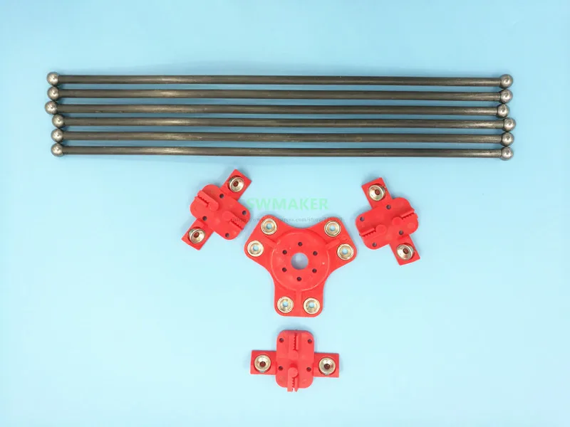 Reprap стержни коссель XL Красный пластиковый магнитный эффектор+ каретка+ 300 мм углеродная трубка диагональные толкатели комплект для Delta kossel DIY 3d принтер