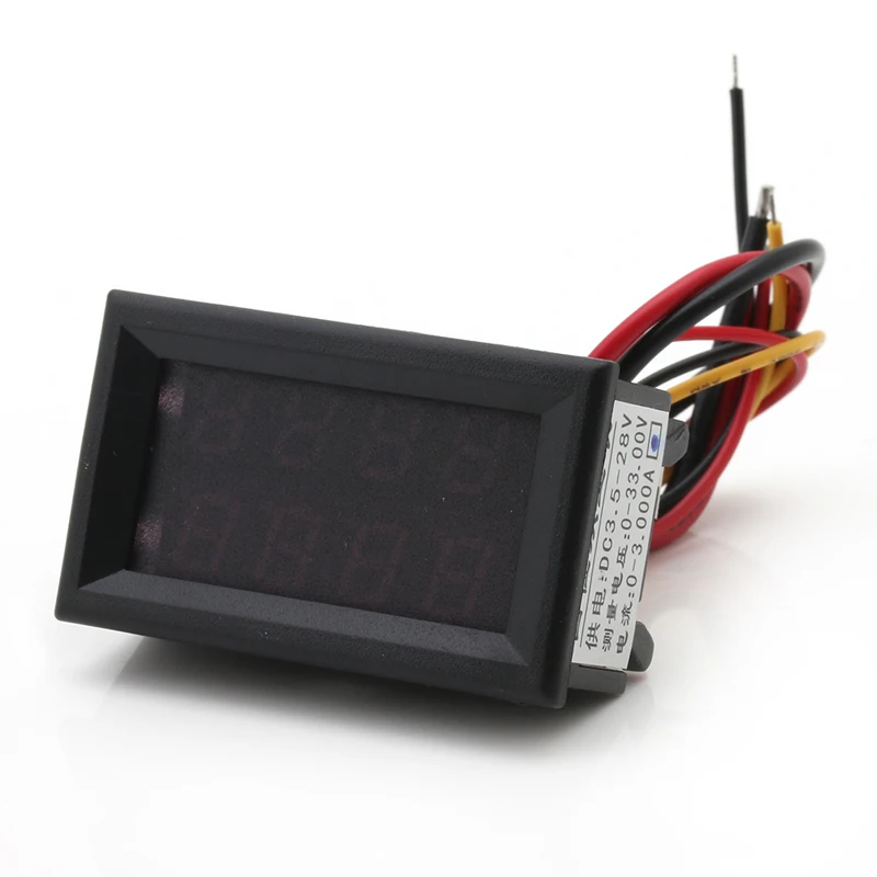 

OOTDTY цифровой вольтметр Амперметр постоянного тока светодиодный двойной дисплей Ампер Вольтметр 4 Бит 0-33 в 3A тестер инструменты-