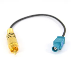 Кабель Fakra на RCA, RCA штекер на синий Fakra Z коаксиальный отрезок для послепродажного Радио, головное устройство, камера заднего вида