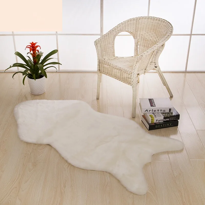 Напольный коврик из искусственного меха пушистый ковер овечьей кожи для стула