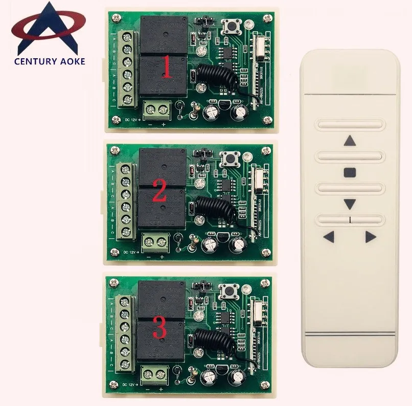 

Беспроводной пульт дистанционного управления для гаражных дверей/проекционный экран/жалюзи века AOKE, 12 В постоянного тока