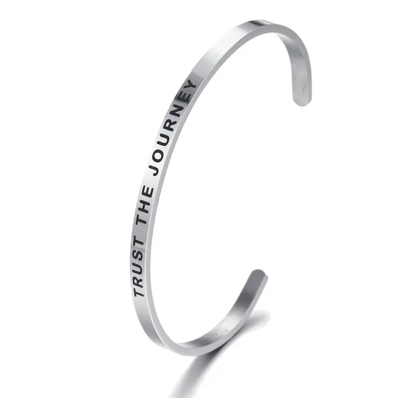 Браслеты и браслеты из нержавеющей стали вдохновляющие манжеты ручной работы