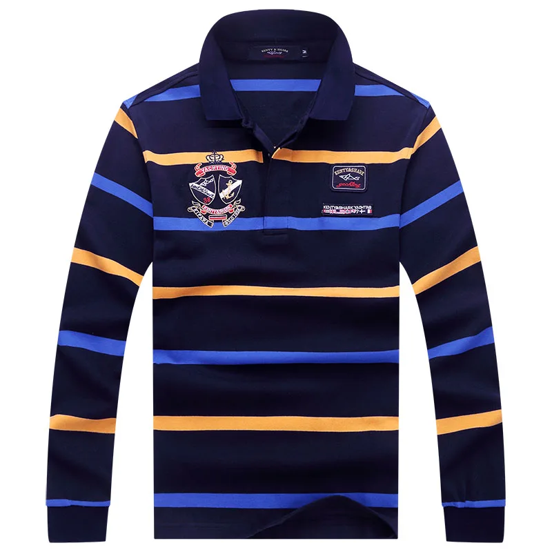 Kenty Акула Для мужчин с длинными рукавами футболка в полоску весна и осень 2019 новые