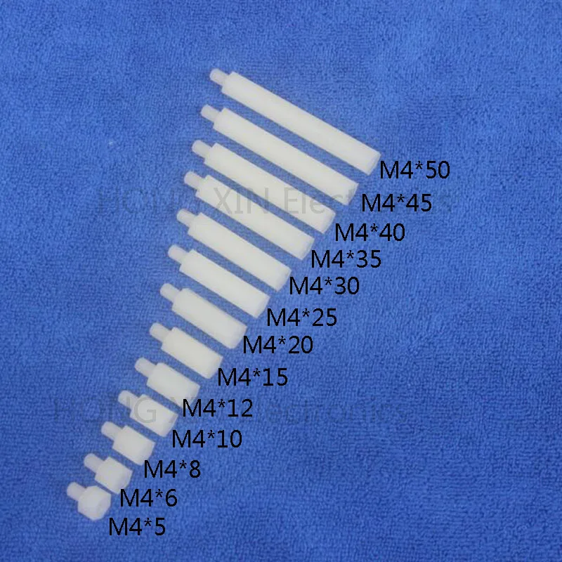 M4 * 50 + 6 белый 1 шт нейлон противостояние прокладка Стандартный пластиковый
