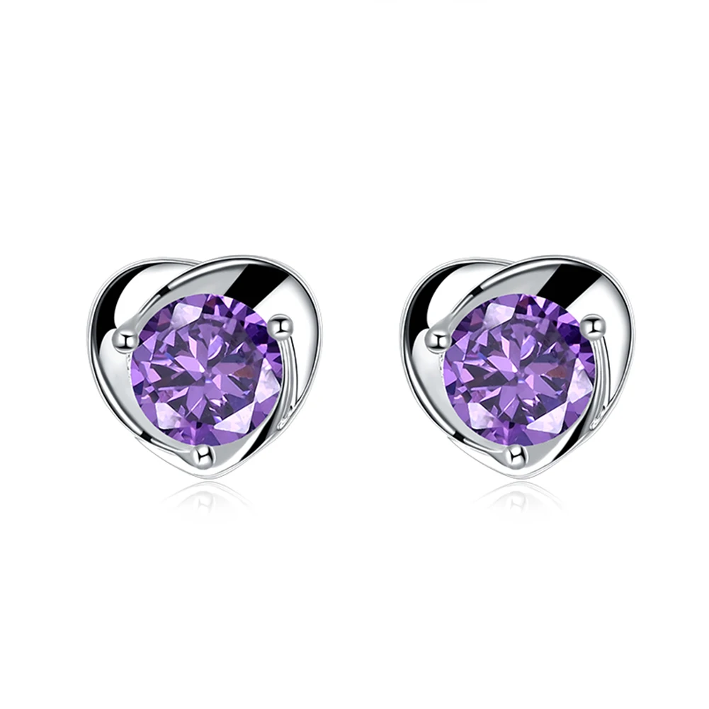 

Женские серьги-гвоздики серебряного цвета с кристаллами