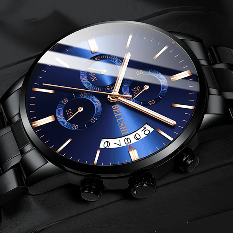 Мужские наручные часы 2019 мужские деловые с хронографом роскошные Брендовые