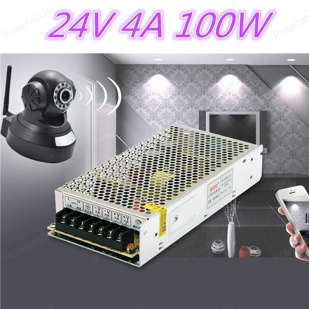 

Универсальный Регулируемый импульсный источник питания 100 Вт 24 В 4A светодиодный драйвер высокого качества 10 шт. 100 Вт 24 В 4A DC