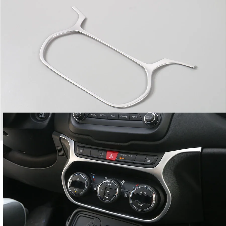 

Для Jeep Renegade 2015 2016 ABS 1 шт. интерьер Авто кондиционер кнопка переключатель Декор Рамка панель накладка наклейка