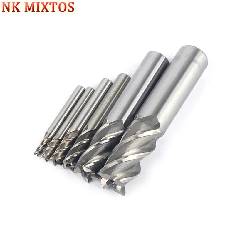 NK MIXTOS 7 шт. HSS прямой хвостовик 4 флейты Концевая фреза фрезерный станок с ЧПУ