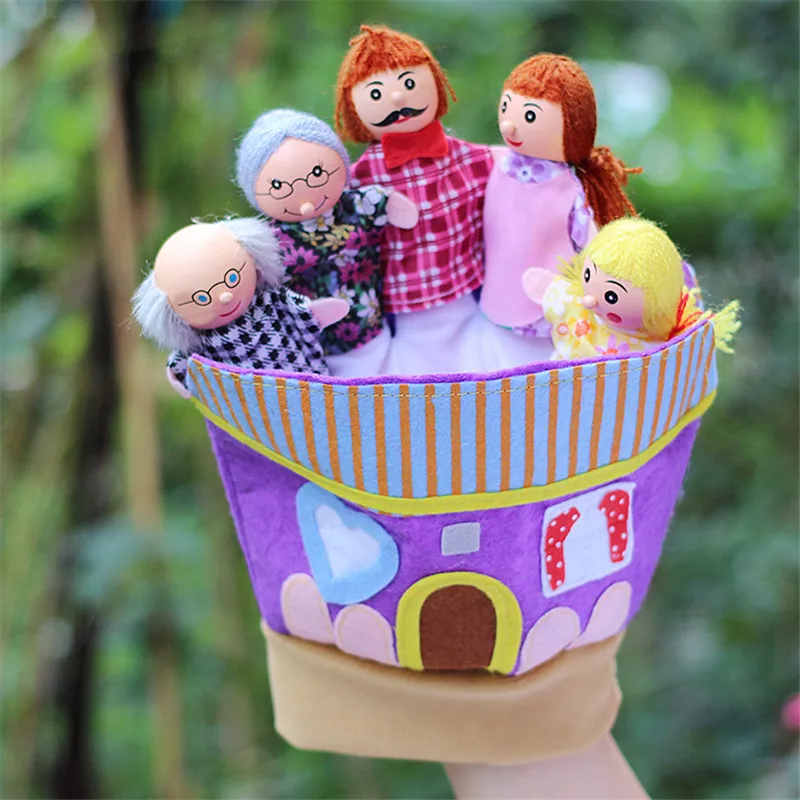 Doub K Family Finger Puppets детские плюшевые игрушки тканевая кукла развивающая сказочная