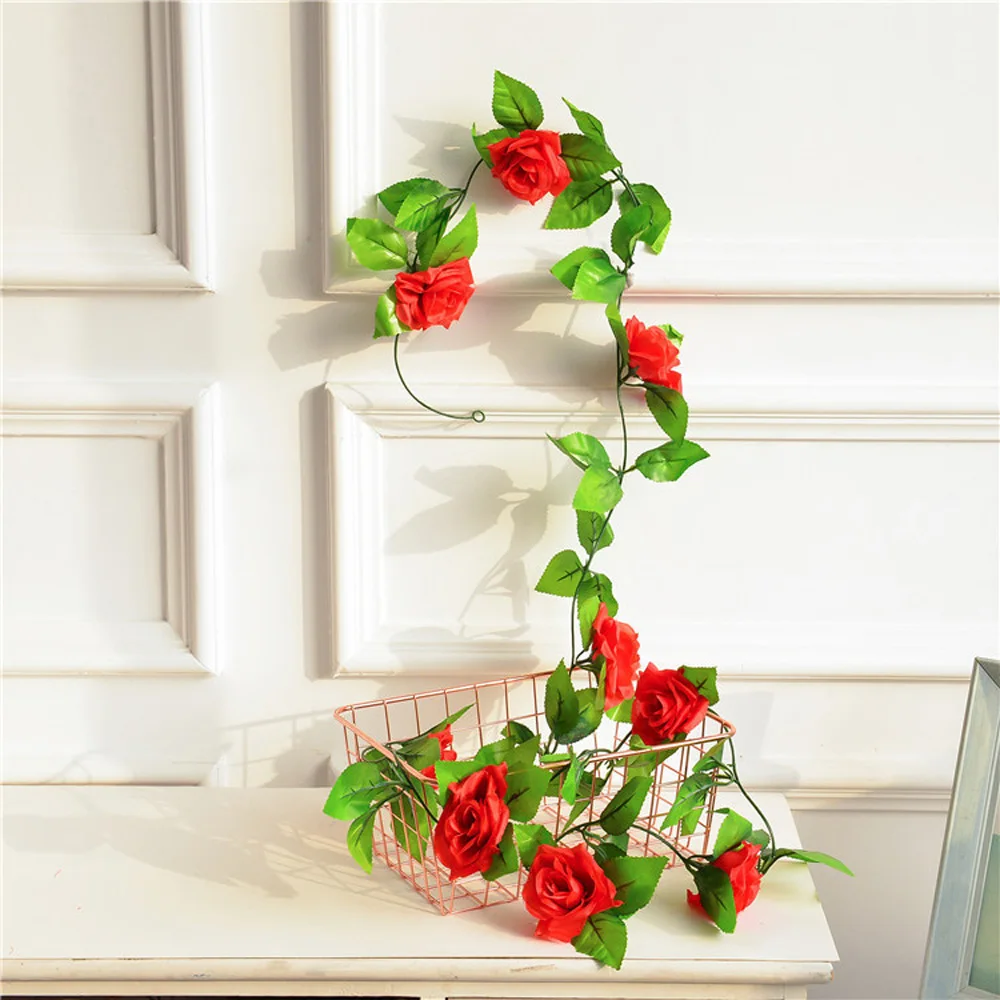 Яркие цвета Листья ротанга свадебные искусственные лозы дом офис магазин 1 шт