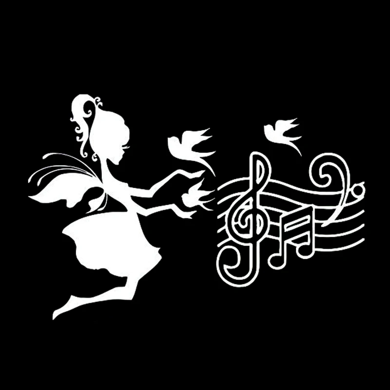 

18.9CM*12.6CM Interesting Music And Bird Symbol Silhouette Vinyl Decal Car Sticker S9-0858