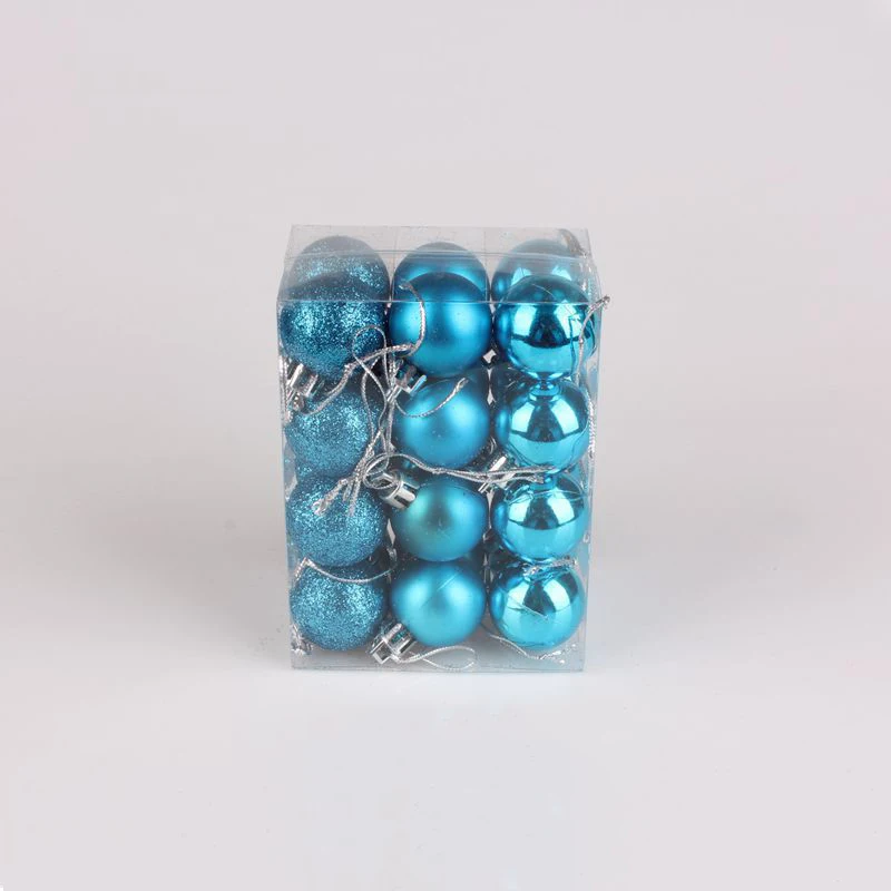 Turquoise 24 шт./лот,, 12 цветов, блестящие рождественские безделушки, вечерние украшения для дома, сада, украшения для рождественской елки - Цвет: Turquoise