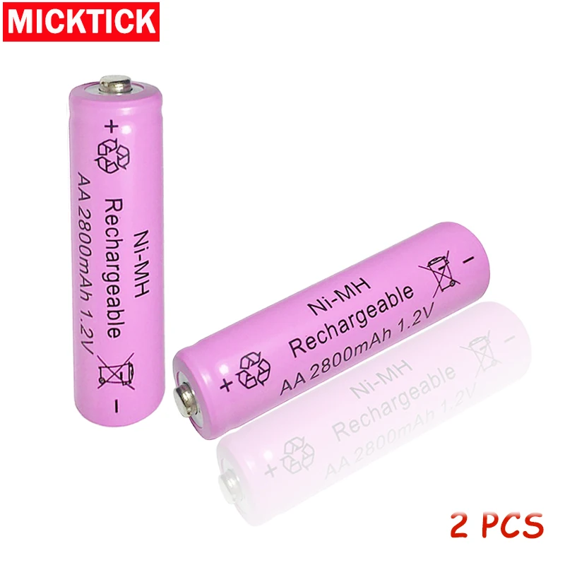 2 шт. 2x высокое качество Перезаряжаемые Батарея AA 2800 мАч ni-mh1.2v 2A 5 # baterias Батареи