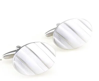 

1 Pair Retail Men's Cufflinks Silver Color Brass Fashion Commercial Design