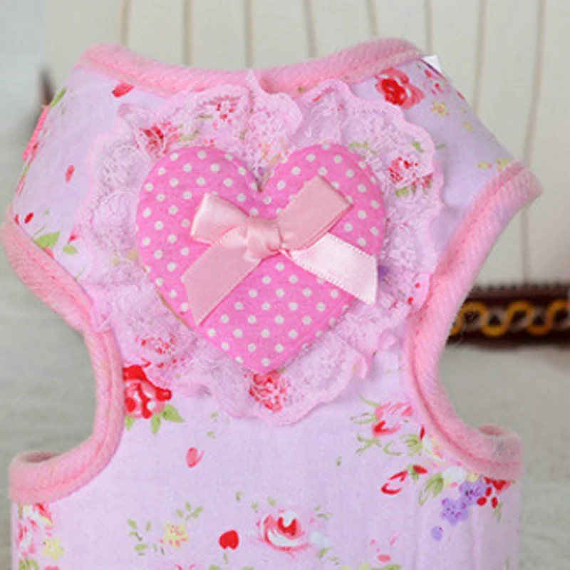 Нагрудная шлейка для домашней собаки жилет с милым принтом сердца нагрудные