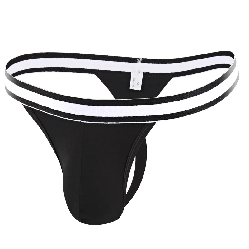 

thongs half wide sexy men's underwear modal U convex solid color large size breathable thong gay underwear jockstrap