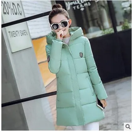 Модная новинка 2017 зимняя куртка женское Стеганое пальто женская с капюшоном