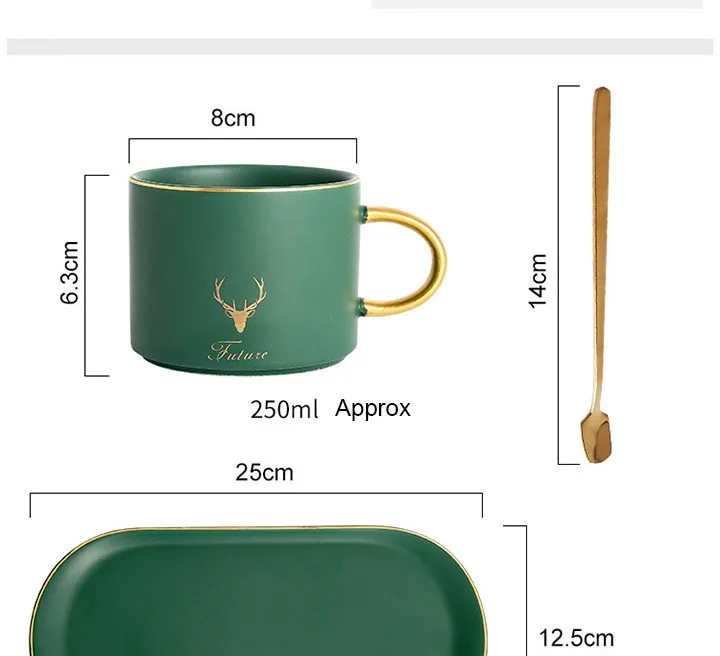 GLLead североевропейская керамическая чайная чашка с тарелкой, креативные золотые фарфоровые кофейные чашки, блюдо для закусок, набор, английский послеобеденный чай, чайная чашка