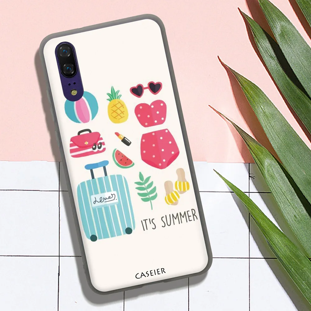 CASEIER Модный летний чехол для Huawei P Smart Mate 20 10 P20 P30 Pro матовый Honor 9 7A 7C 8X задняя крышка